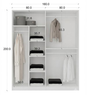 %100 MDF 4 Komple Ayna Kapaklı Gardrop - Görsel 2