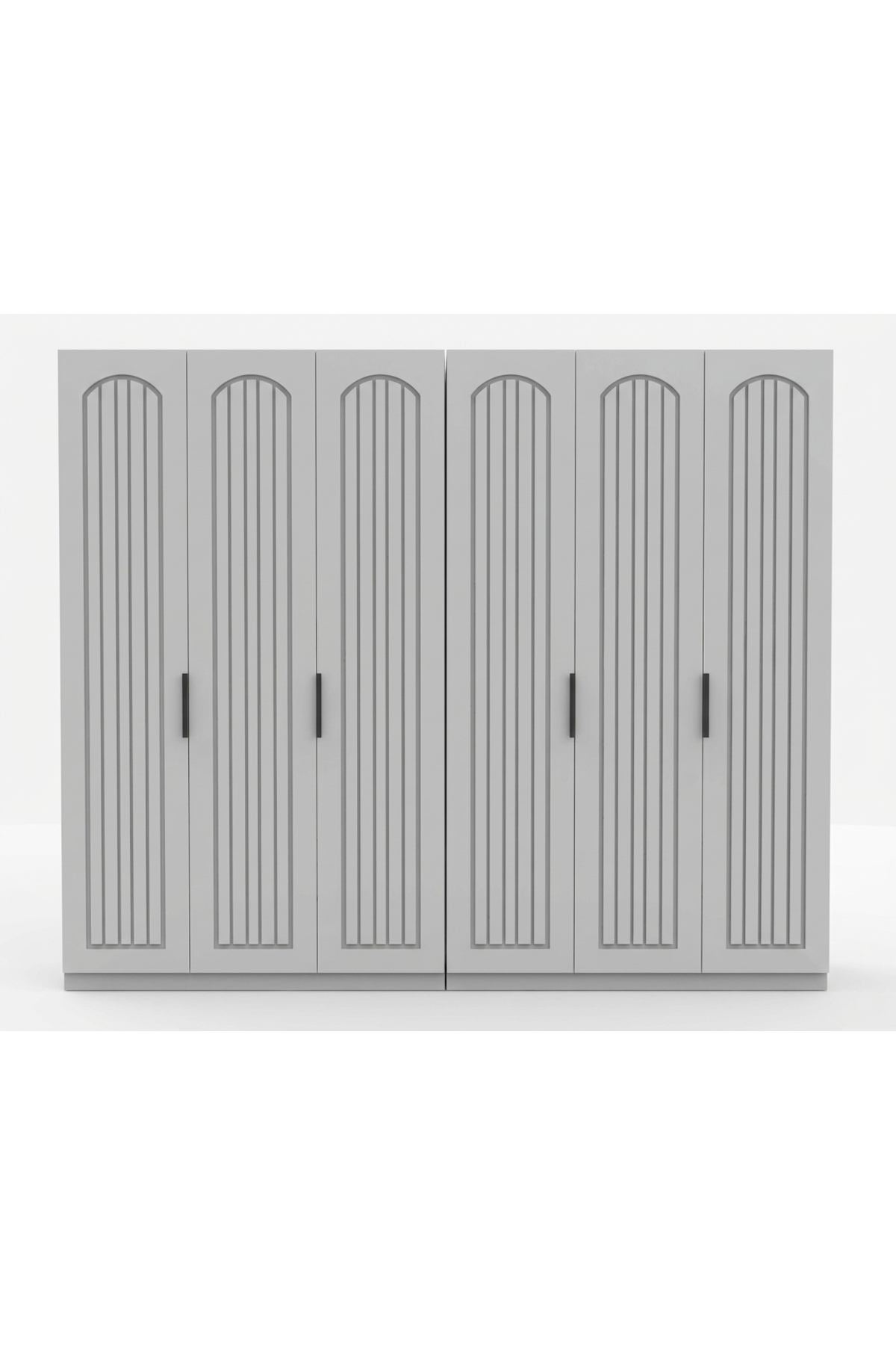 %100 MDF Gardrop 6 Kapılı Ahşap Renk Gövde Bol Raflı - 6 Kapaklı Gardrop