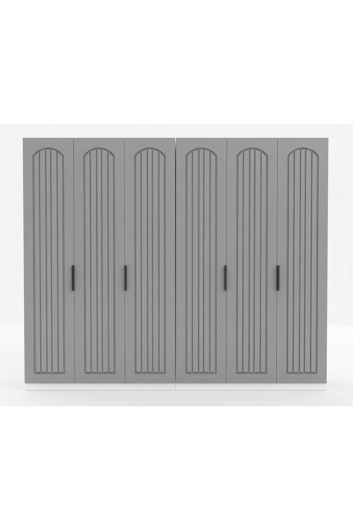%100 MDF Gardrop 6 Kapılı Ahşap Renk Gövde Bol Raflı - 6 Kapaklı Gardrop