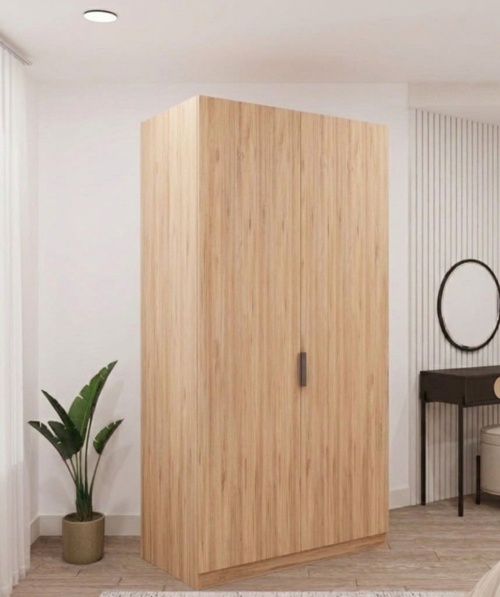 2 Kapaklı Ahşap Dolap Komple MDF