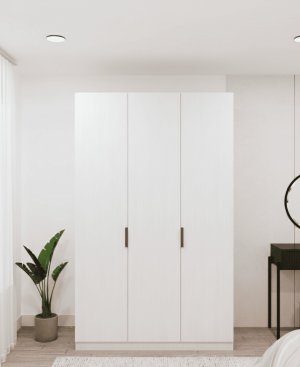 3 kapaklı 2 çekmeceli Gardırop Beyaz %100 MDF
