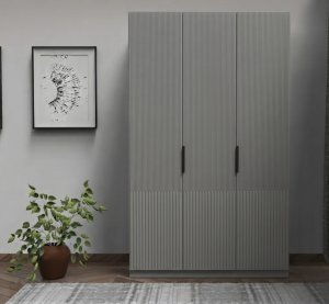 3 Kapaklı Country Dolap Tırtıklı Desen - Görsel 1