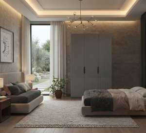 3 Kapaklı İçi Ahşap Gardrop - Görsel 2