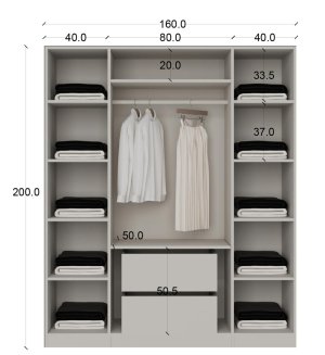 4 Cam Kapılı Gardrop Komple MDF - Görsel 2