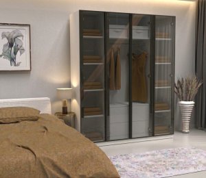 4 Cam Kapılı Gardrop Komple MDF - Görsel 4