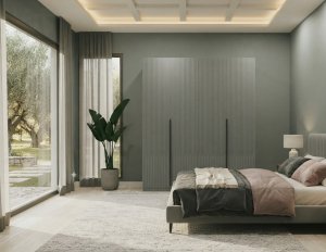 4 Kapaklı Elbise Dolabı Ahşap - Görsel 3