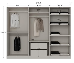 6 Kapaklı Gardırop Beyaz Komple MDF - Görsel 4