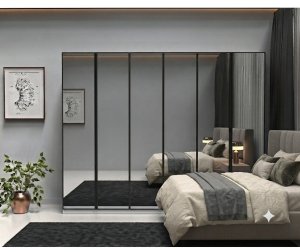 6 Kapaklı Komple Aynalı Gardırop içi Komple MDF - Görsel 2