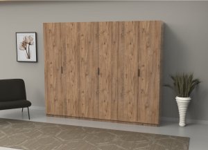 6 Kapılı Ceviz Gardrop %100 MDF