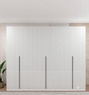 6 Kapılı Ceviz Mdf Gardrop Kapaklar Membran - Görsel 1