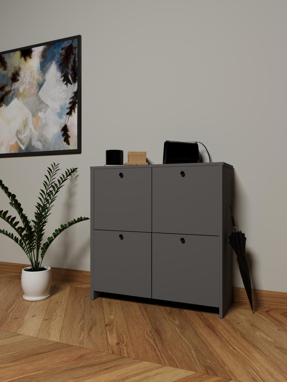 Antrasit Çok Amaçlı Dolap Modern - Çok Amaçlı Dolap