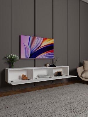 Ayaksız Duvara Monte Tv Ünitesi Modern 180 Cm - Görsel 2
