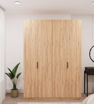 Dört Kapakli Ahsap Gardrop %100 MDF Gövde Dahil