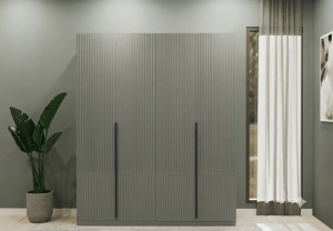 Komple Mdf 4 Kapaklı Dolap Ahşap Renk - Görsel 1