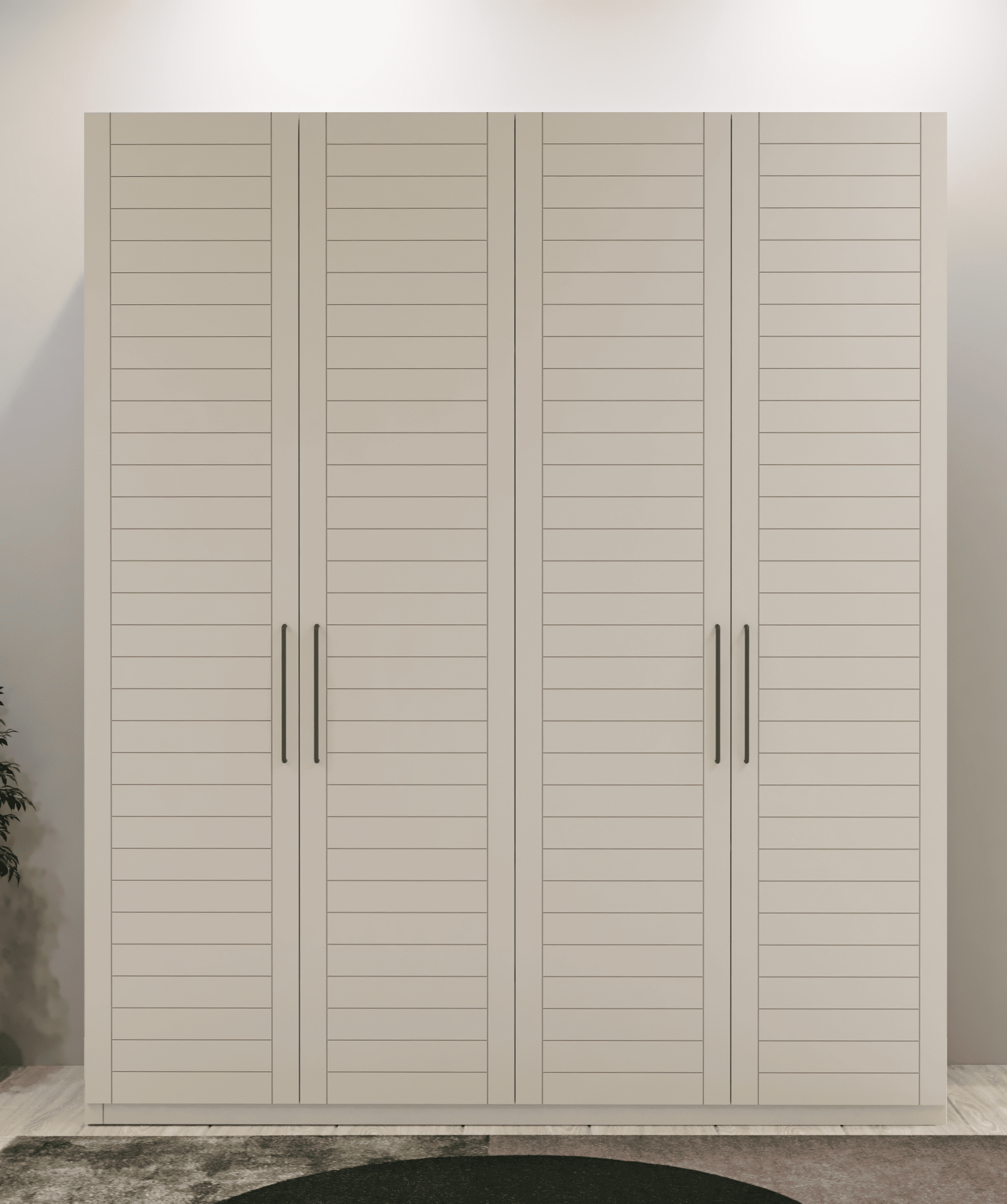 Komple MDF Gardırop Beyaz - 4 Kapaklı Gardrop
