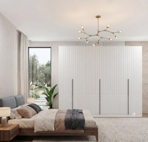 Tırtıklı Desen Mdf Gardrop 6 Kapılı